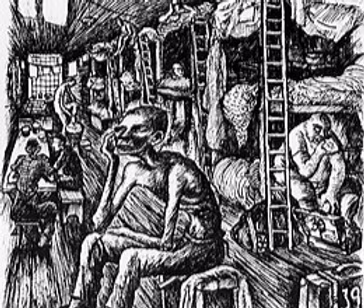 A drawing smuggled out of Terezin by imprisoned artists